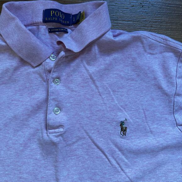 Polo Ralph Lauren Slim Fit light pink short sleeve polo shirt SIZE L - Picture 2 of 4